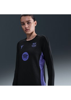 Damska przedmeczowa koszulka piłkarska z półokrągłym dekoltem Kobe Dri-FIT FC Barcelona Strike (wersja wyjazdowa) - Czerń ze sklepu Nike poland w kategorii Bluzki damskie - zdjęcie 185795755
