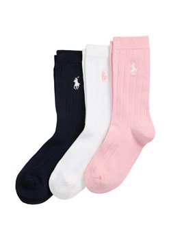 Polo Ralph Lauren Zestaw 3 par wysokich skarpet dziecięcych 448979308001 Kolorowy ze sklepu MODIVO w kategorii Skarpetki dziecięce - zdjęcie 185797185