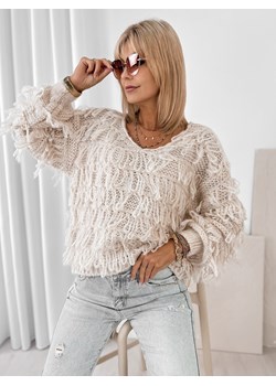 sweter felicite beżowy one size ze sklepu UBRA w kategorii Swetry damskie - zdjęcie 185798747