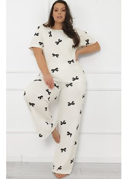 Piżama damska z krótkim rękawem i długą nogawką Figaro, Kolor ecru-wzór, Rozmiar S, Italian Fashion - id: 215280 - marki Italian Fashion - 185799116 Piżama damska z krótkim rękawem i długą nogawką Figaro, Kolor ecru-wzór, Rozmiar S, Italian Fashion ze sklepu Intymna w kategorii Piżamy damskie - zdjęcie 185799116