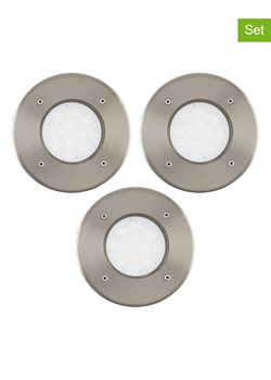 EGLO Lampy zewnętrzne LED (3 szt.) &quot;Lamedo&quot; w kolorze srebrnym - Ø 10 cm ze sklepu Limango Polska w kategorii Dekoracje i akcesoria ogrodowe - zdjęcie 185800468