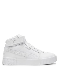 Sneakersy Puma Carina Mid Jr 38737602 Biały ze sklepu eobuwie.pl w kategorii Buty sportowe dziecięce - zdjęcie 185800536