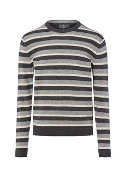 Nils Sundström Męski sweter z dzianiny Mężczyźni Wełna szary w paski ze sklepu vangraaf w kategorii Swetry męskie - zdjęcie 185801246