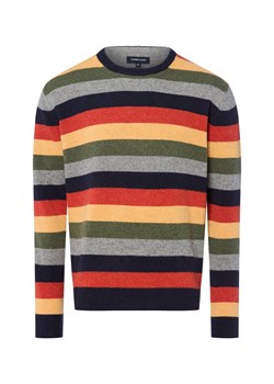 Andrew James Męski sweter z dzianiny Mężczyźni Wełna granatowy w paski ze sklepu vangraaf w kategorii Swetry męskie - zdjęcie 185801275