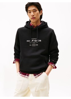 Tommy Hilfiger Męska bluza z kapturem Mężczyźni czarny jednolity ze sklepu vangraaf w kategorii Bluzy męskie - zdjęcie 185801289