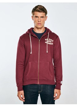 Bluza męska rozpinana z kapturem z kolekcji Authentic bordowa Karol 604 ze sklepu Big Star w kategorii Bluzy męskie - zdjęcie 185801735