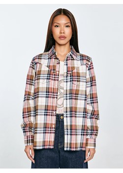 Koszula damska flanelowa w kratę z kolekcji Authentic różowa Nonu 000 ze sklepu Big Star w kategorii Koszule damskie - zdjęcie 185801755