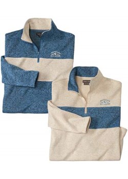 Zestaw 2 bluz z dwukolorowego moltonu ze sklepu Atlas For Men w kategorii Bluzy męskie - zdjęcie 185801907