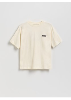 Reserved - Bawełniany t-shirt oversize - złamana biel ze sklepu Reserved w kategorii T-shirty chłopięce - zdjęcie 185801987