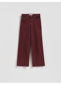 Reserved - Jeansy wide leg - brązowy ze sklepu Reserved w kategorii Jeansy damskie - zdjęcie 185802399
