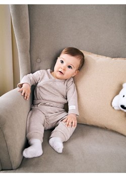 Sinsay - Prążkowane body z kopertowym zapięciem - beżowy ze sklepu Sinsay w kategorii Odzież dla niemowląt - zdjęcie 185804265