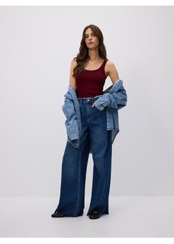 Reserved - Jeansy wide leg z rozdarciami - niebieski ze sklepu Reserved w kategorii Jeansy damskie - zdjęcie 185805226