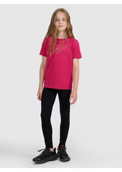 Dziewczęce legginsy dzianinowe 4F 4FJWAW25TTIGF243 - czarne ze sklepu Sportstylestory.com w kategorii Spodnie dziewczęce - zdjęcie 185805906