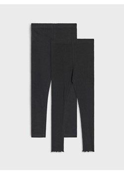 Sinsay - Bawełniane legginsy 2 pack - czarny ze sklepu Sinsay w kategorii Spodnie dziewczęce - zdjęcie 185811948