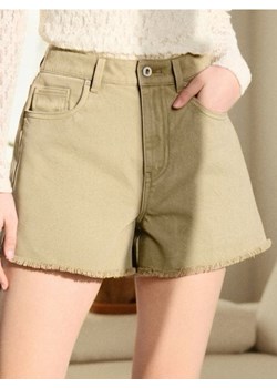 Sinsay - Szorty jeansowe high waist - zielony ze sklepu Sinsay w kategorii Szorty - zdjęcie 185815498