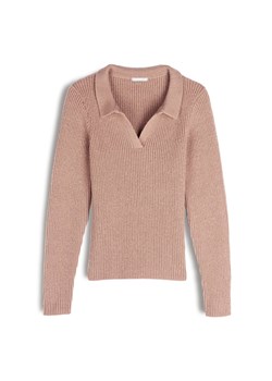 GATE Prążkowany sweter z kołnierzykiem polo 34 ze sklepu gateshop w kategorii Swetry damskie - zdjęcie 185815886
