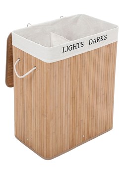 Songmics Kosz w kolorze jasnobrązowo-białym na pranie - 52 x 62,5 x 32 cm ze sklepu Limango Polska w kategorii Akcesoria łazienkowe - zdjęcie 185815975