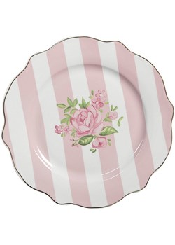Clayre &amp; Eef Talerz śniadaniowy w kolorze jasnoróżowym - Ø 20 cm ze sklepu Limango Polska w kategorii Naczynia - zdjęcie 185816248