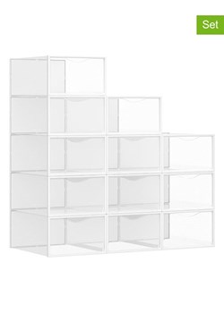 Songmics Pudełka (12 szt.) w kolorze białym na buty - 23 x 14,5 x 33,2 cm ze sklepu Limango Polska w kategorii Szafy - zdjęcie 185816447
