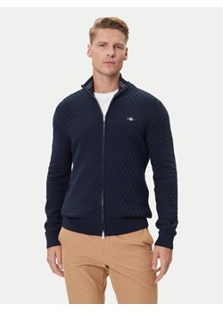 Gant Kardigan 8030263 Granatowy Regular Fit ze sklepu MODIVO w kategorii Swetry męskie - zdjęcie 185817038
