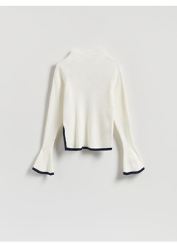 Reserved - Sweter z kontrastową lamówką - złamana biel ze sklepu Reserved w kategorii Swetry damskie - zdjęcie 185817337