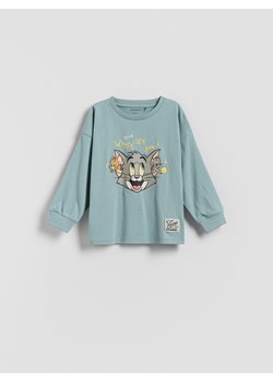 Reserved - Longsleeve Tom i Jerry - jasnoturkusowy ze sklepu Reserved w kategorii T-shirty chłopięce - zdjęcie 185818286