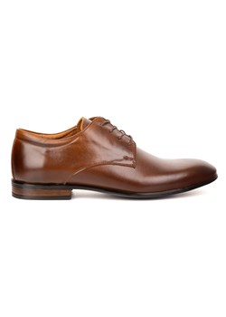 Buty męskie skórzane wizytowe Olivier 484 brązowe – klasyczne półbuty derby ze sklepu butyolivier w kategorii Buty eleganckie męskie - zdjęcie 185818939
