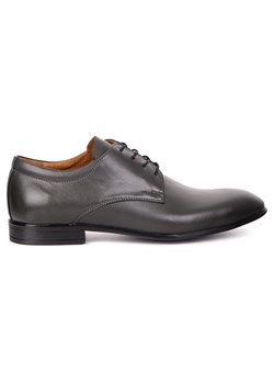 Buty męskie skórzane wizytowe Olivier 484 szare – klasyczne półbuty derby ze sklepu butyolivier w kategorii Buty eleganckie męskie - zdjęcie 185818959