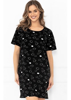 Bawełniana koszula nocna w owce Bonnie, Kolor czarny-wzór, Rozmiar S, Italian Fashion ze sklepu Intymna w kategorii Koszule nocne - zdjęcie 185822398