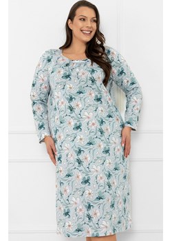 Damska koszula nocna z długim rękawem Sekwoja, Kolor miętowy-wzór, Rozmiar M, Italian Fashion ze sklepu Intymna w kategorii Koszule nocne - zdjęcie 185822476
