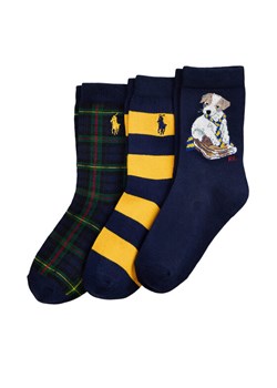 Zestaw 3 par wysokich skarpet dziecięcych Polo Ralph Lauren 443P03154001 Granatowy ze sklepu eobuwie.pl w kategorii Skarpetki dziecięce - zdjęcie 185826028