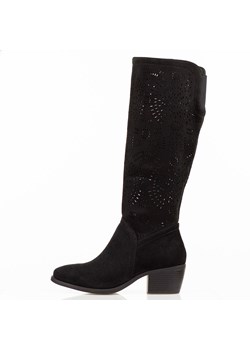 Czarne zamszowe kozaki damskie Jezzi 1921-41 ze sklepu suzana.pl w kategorii Kozaki damskie - zdjęcie 185826176
