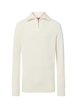 Finshley & Harding London Męski sweter z dzianiny Mężczyźni Bawełna écru jednolity ze sklepu vangraaf w kategorii Swetry męskie - zdjęcie 185826376