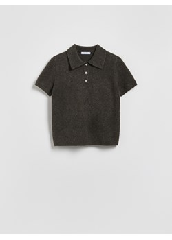 Reserved - Sweter z kołnierzykiem polo - szary ze sklepu Reserved w kategorii Swetry damskie - zdjęcie 185826657