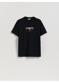 Reserved - T-shirt comfort z nadrukiem - czarny ze sklepu Reserved w kategorii T-shirty męskie - zdjęcie 185826838