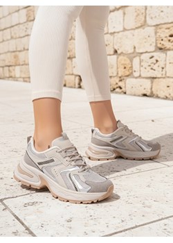 Aurelia Luna damskie sneakersy Royalfashion sznurowane ecru ze sklepu royalfashion.pl w kategorii Buty sportowe damskie - zdjęcie 185831929