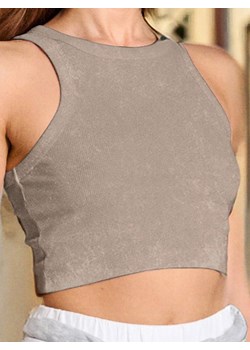 Sinsay - Crop top - beżowy ze sklepu Sinsay w kategorii Bluzki damskie - zdjęcie 185836997