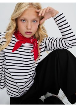 Sinsay - Bawełniana bluzka w paski - biały - id: 337GG-00X - marki Sinsay - 185836998 Sinsay - Bawełniana bluzka w paski - biały ze sklepu Sinsay w kategorii Bluzki dziewczęce - zdjęcie 185836998