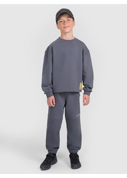 Chłopięce spodnie dresowe joggery 4F 4FJRAW25TTROM1605 - szare ze sklepu Sportstylestory.com w kategorii Spodnie chłopięce - zdjęcie 185837368
