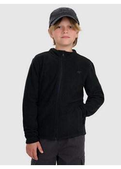 Chłopięcy polar ze stójką 4F 4FJRAW25TFLEM436 - czarny ze sklepu Sportstylestory.com w kategorii T-shirty chłopięce - zdjęcie 185837556