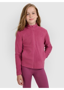 Dziewczęcy polar 4F 4FJRAW25TFLEF434 - różowy ze sklepu Sportstylestory.com w kategorii Bluzy dziewczęce - zdjęcie 185837759