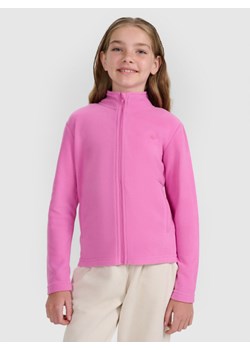 Dziewczęcy polar 4F 4FJRAW25TFLEF434 - różowy ze sklepu Sportstylestory.com w kategorii Bluzy dziewczęce - zdjęcie 185837768