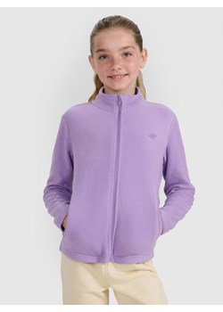Dziewczęcy polar 4F 4FJRAW25TFLEF434 - fioletowy ze sklepu Sportstylestory.com w kategorii Bluzy dziewczęce - zdjęcie 185837777