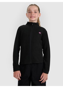 Dziewczęcy polar 4F 4FJRAW25TFLEF434 - czarny ze sklepu Sportstylestory.com w kategorii Bluzy dziewczęce - zdjęcie 185837787