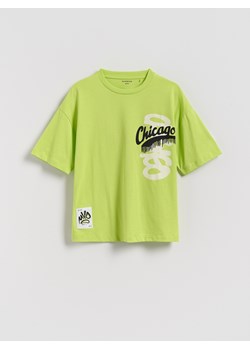Reserved - T-shirt z nadrukiem - zielony ze sklepu Reserved w kategorii T-shirty chłopięce - zdjęcie 185840249