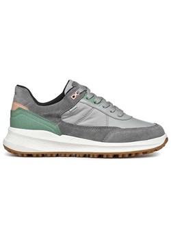 Geox Skórzane sneakersy &quot;Pg1X B Abx&quot; w kolorze zielono-szarym ze sklepu Limango Polska w kategorii Buty sportowe damskie - zdjęcie 185840348
