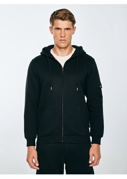 Bluza męska rozpinana z kapturem czarna Jagmur 906 ze sklepu Big Star w kategorii Bluzy męskie - zdjęcie 185842686