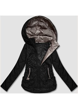 Lekka kurtka damska plus size z kapturem S'West czarna (B8558-1) ze sklepu goodlookin.pl w kategorii Kurtki damskie - zdjęcie 185842865
