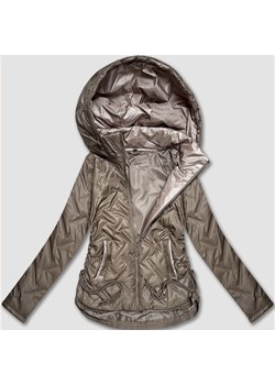Lekka kurtka damska plus size z kapturem S'West beżowa (B8558-12) ze sklepu goodlookin.pl w kategorii Kurtki damskie - zdjęcie 185842876