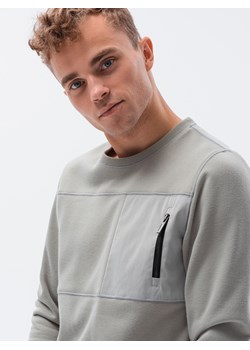 Bluza męska bez kaptura z kieszonką - szara V4 B1355 ze sklepu ombre w kategorii Bluzy męskie - zdjęcie 185843647